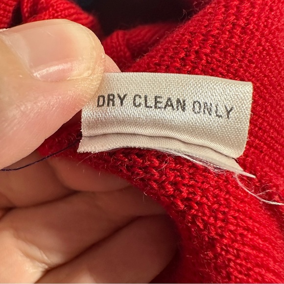 Blarney 100% wool red jacket/sweater, sz 18, navy trim, fall, autumn, quality - Picture 7 of 9